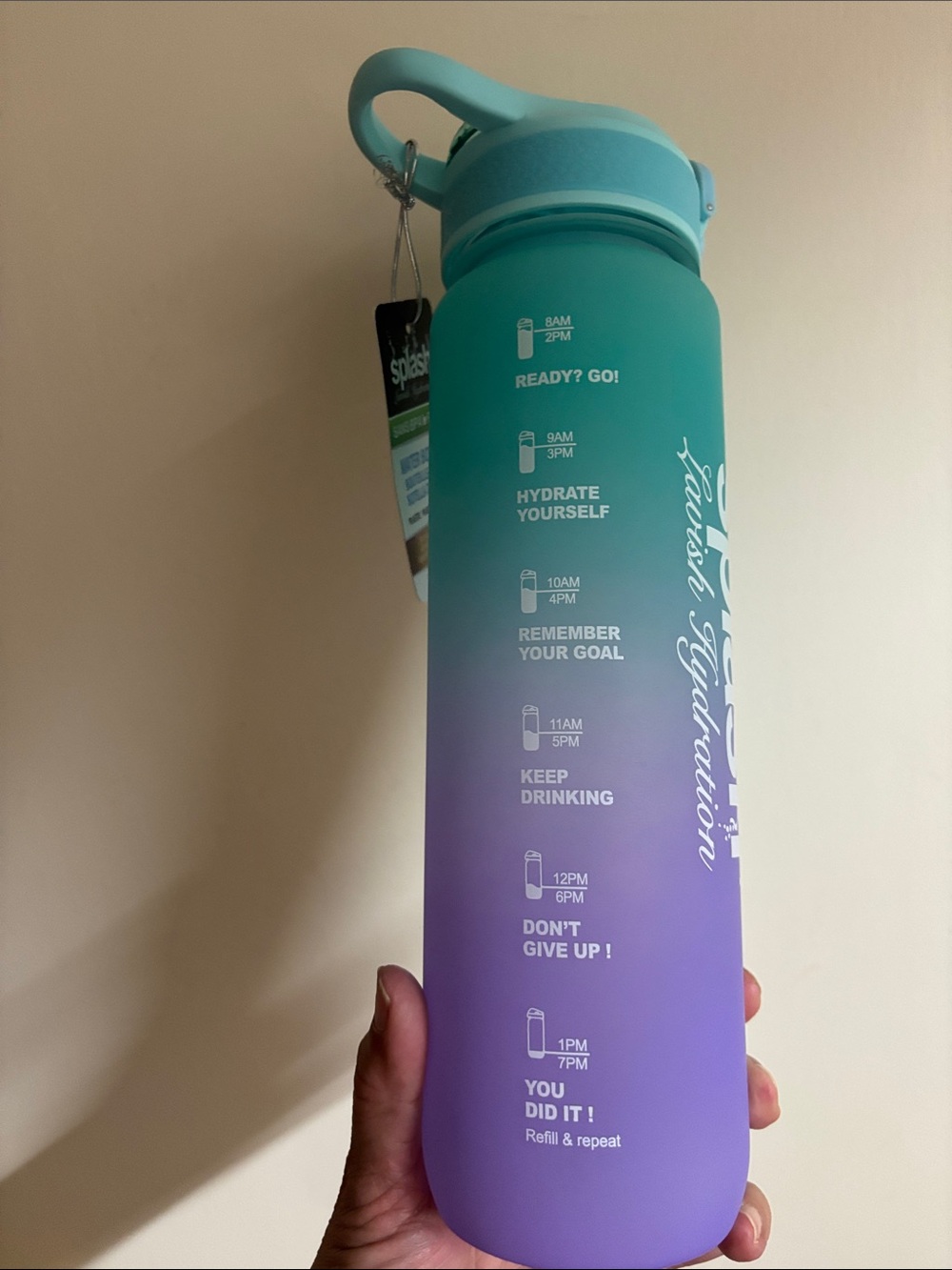 Splash Ombre Water Bottle - Teal to Lavender